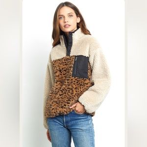 •RAILS• Saga Leopard Sherpa Pullover Jacket